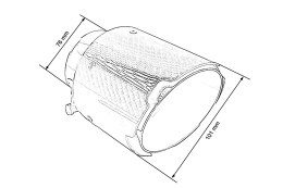 Końcówka tłumika 101mm wejście 76mm Carbon Gloss