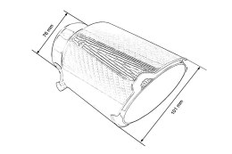 Końcówka tłumika 101mm wejście 76mm Carbon Gloss