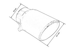 Końcówka tłumika 101mm wejście 76mm Carbon Matt
