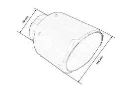 Końcówka tłumika 114mm wejście 70mm Carbon Matt