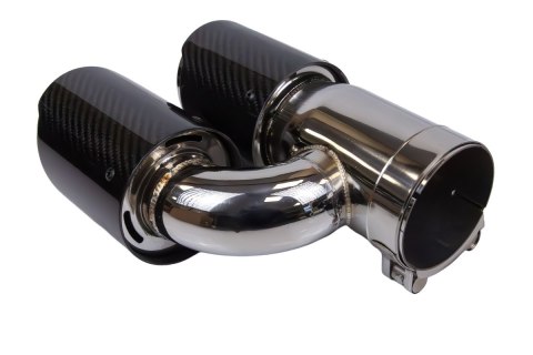 Końcówka tłumika 89mmx2 wejście 70mm Carbon Gloss Zestaw