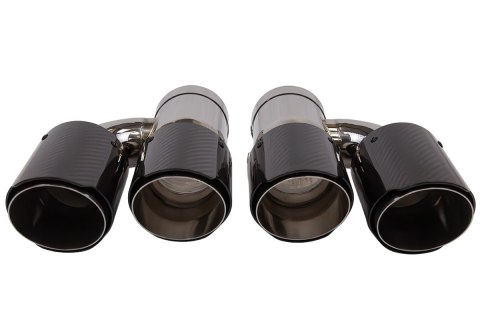 Końcówka tłumika 89mmx2 wejście 76mm Carbon Gloss Zestaw