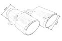 Końcówka tłumika 89mmx2 wejście 76mm Carbon Gloss Zestaw