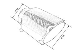 Końcówka tłumika 89mm wejście 70mm Carbon Gloss Y