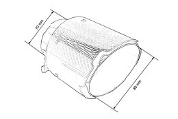 Końcówka tłumika 89mm wejście 70mm Carbon Gloss