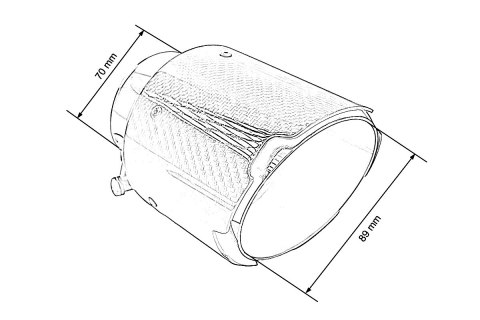 Końcówka tłumika 89mm wejście 70mm Carbon Gloss