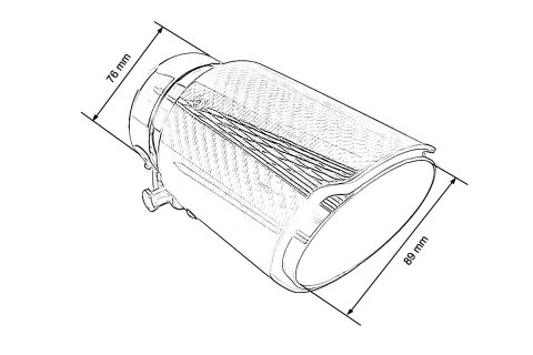 Końcówka tłumika 89mm wejście 76mm Carbon Gloss