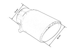 Końcówka tłumika 89mm wejście 76mm Carbon Matt