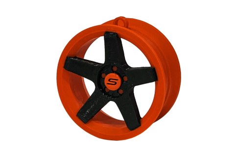 Zawieszka Slide Felga 06 Red-Black 70mm Brelok Bombka Świąteczna