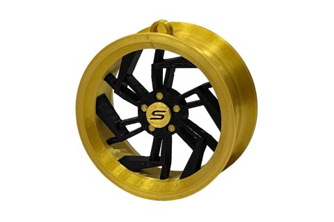 Zawieszka Slide Felga 07 Gold-Black 70mm Brelok Bombka Świąteczna