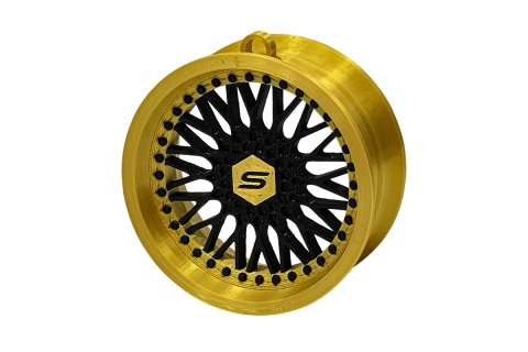 Zawieszka Slide Felga 10 Gold-Black 70mm Brelok Bombka Świąteczna