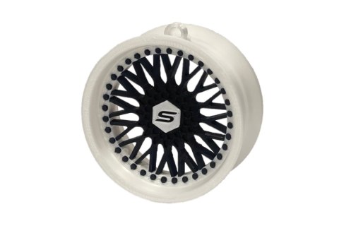 Zawieszka Slide Felga 10 White-Black 70mm Brelok Bombka Świąteczna