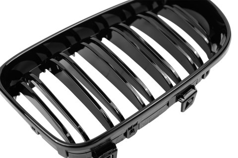 Grill BMW 1 E81 E87 podwójne żeberka Gloss Black