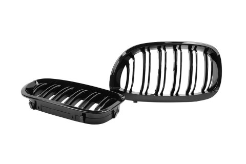 Grill BMW 3 E46 podwójne żeberka Gloss Black