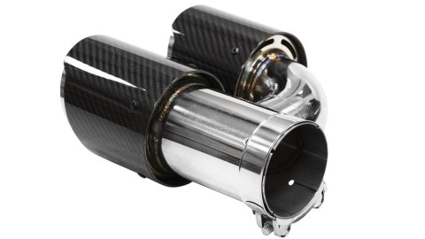 Końcówka tłumika 101mmx2 wejście 70mm Carbon Gloss Zestaw