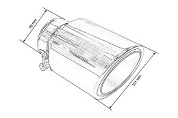 Końcówka tłumika 101mm wejście 76mm Polerowana