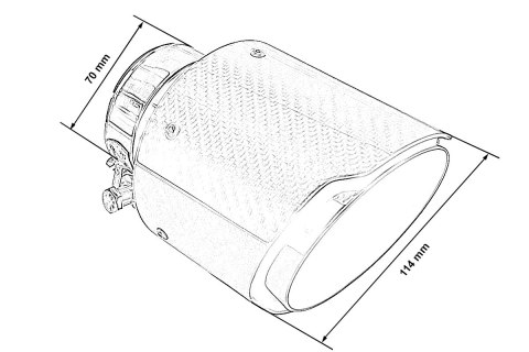 Końcówka tłumika 114mm wejście 70mm Carbon Gloss