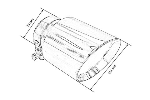 Końcówka tłumika 114mm wejście 70mm Gold