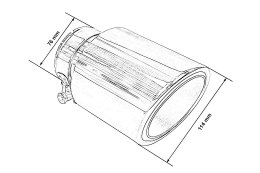 Końcówka tłumika 114mm wejście 76mm Polerowana
