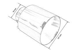 Końcówka tłumika 127mm wejście 70mm Gloss Black