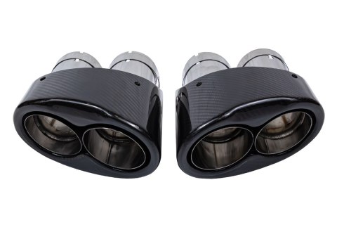 Końcówka tłumika 190mmx2 wejście 70mm Carbon Gloss Zestaw