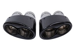 Końcówka tłumika 190mmx2 wejście 76mm Carbon Gloss Zestaw