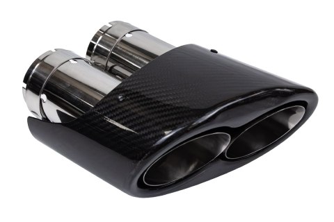 Końcówka tłumika 190mmx2 wejście 76mm Carbon Gloss Zestaw