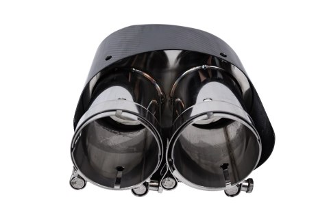 Końcówka tłumika 190mmx2 wejście 76mm Carbon Gloss Zestaw