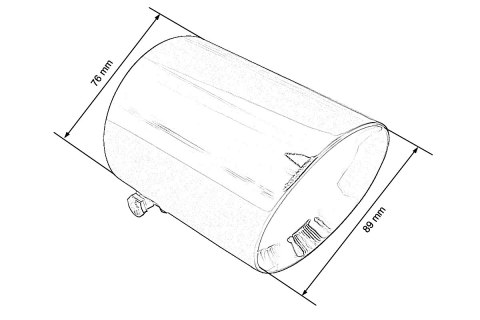 Końcówka tłumika 89mm wejście 70mm Gloss Black