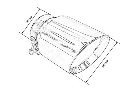 Końcówka tłumika 89mm wejście 70mm Gold