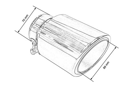 Końcówka tłumika 89mm wejście 70mm Polerowana