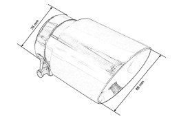 Końcówka tłumika 89mm wejście 76mm Gloss Black