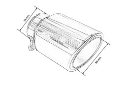 Końcówka tłumika 89mm wejście 76mm Polerowana