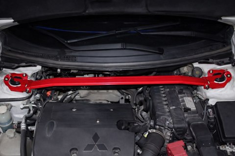 Rozpórka Mitsubishi Lancer X przednia górna Red Aluminium