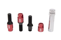 Śruby do kół D1Spec Heptagon 2w1 Stal M14x1,25 30mm Stożek Czerwone