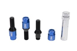 Śruby do kół D1Spec Heptagon 2w1 Stal M14x1,25 30mm Stożek Niebieskie