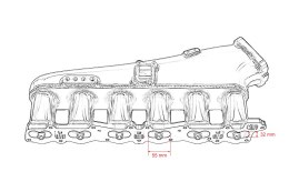 Kolektor ssący Nissan RB26 z przepustnicą i listwą paliwową