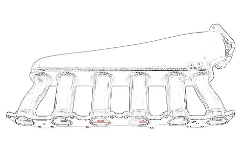 Kolektor ssący Toyota Lexus 1FZ z przepustnicą i listwą paliwową