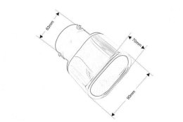 Końcówka tłumika 90x70mm wejście 63mm