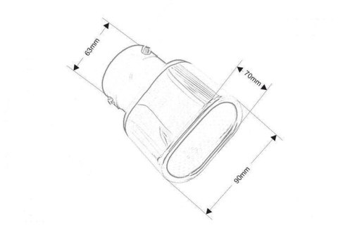 Końcówka tłumika 90x70mm wejście 63mm
