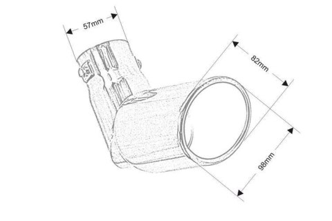 Końcówka tłumika 98x82mm wejście 57mm