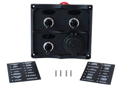 Panel przełączników 12V SPST/ON-OFFx3, 1xGZ, 2B 15A IP68