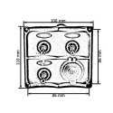 Panel przełączników 12V SPST/ON-OFFx3, 1xGZ, 2B 15A IP68