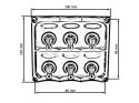 Panel przełączników 12V SPST/ON-OFFx6, 3B 15A IP68
