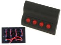 Przełączniki 12/24V IP68 ON-OFFx4, 4xB 2x5A 1x10A 1x15A, LED IP68