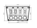 Przełączniki 12/24V IP68 ON-OFFx4, 4xB 2x5A 1x10A 1x15A, LED IP68