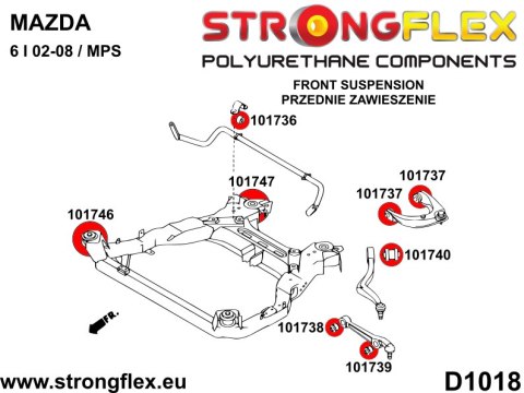 Tuleja przedniego wózka - tylna SPORT - Mazda 6 / Atenza