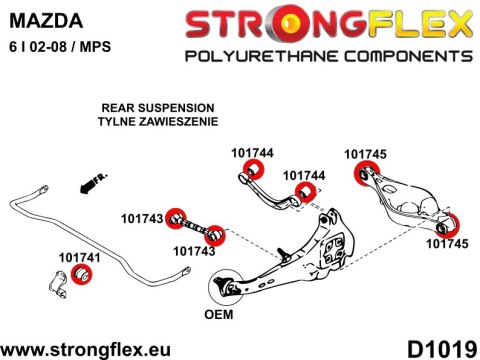 Tuleja tylnego drążka SPORT - Mazda 6 / Atenza
