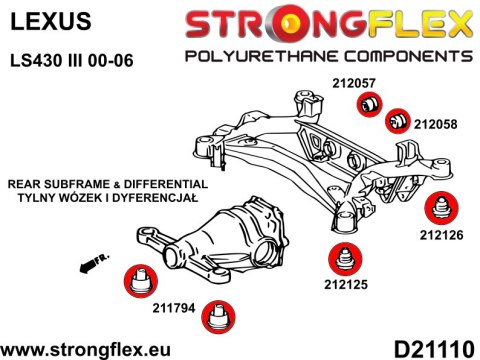 Tuleja tylnego wózka - tylna - Lexus LS