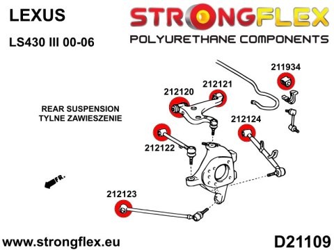 Tuleja wahacza tylnego górnego tylna SPORT - Lexus LS